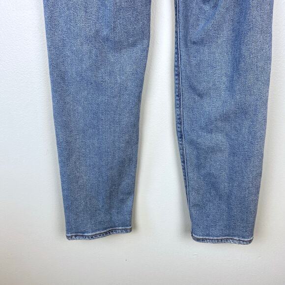 American Eagle Mom Jeans Distressed Medium Wash High Rise Stretch Size 4 Regular - Picture 9 of 13